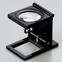 虫眼鏡 リネンテスター 6倍 ブラック 針付き 測量,検査用ルーペ 日本製 池田レンズ