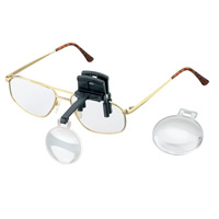 ラボ・クリップ [labo-clip] クリップ + レンズ 2枚セット 4・7倍 眼鏡にはさむ クリップタイプ 片眼レンズ 1646247 ヘッドルーペより気軽です メインイメージ
