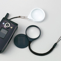 虫眼鏡 ルーペ ストラップ 携帯 ストラップルーペ KL-10 3倍 38mm ケータイ型 ストラップ付き 池田レンズ メインイメージ