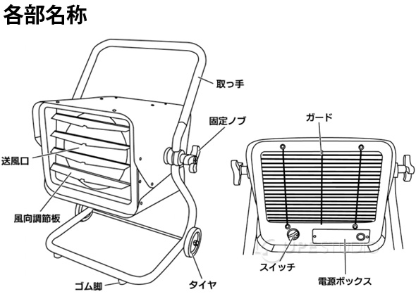 電気ファンヒーター 「三相200V」 TEH-50 003609 ナカトミ 暖房器具