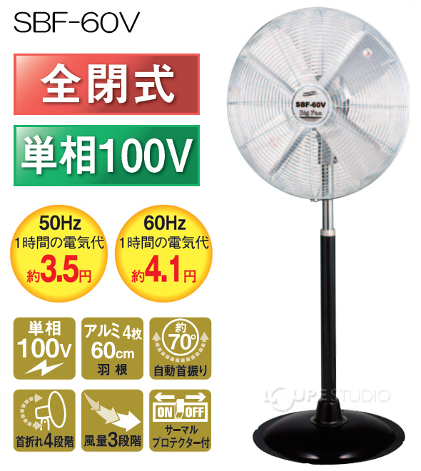 60cm ビッグファンスタンド式 「全閉式 単相100V」 SBF-60V 003583 ナカトミ 大型工場扇 工場扇 工場用・業務用扇風機  NAKATOMI:ルーペスタジオ