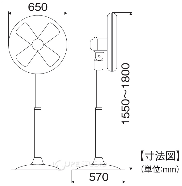 60cm ビッグファンスタンド式 「全閉式 単相100V」 SBF-60V 003583 ナカトミ 大型工場扇 工場扇 工場用・業務用扇風機  NAKATOMI:ルーペスタジオ