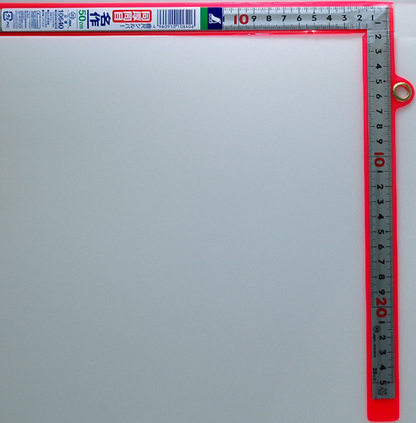 曲尺同厚 シルバー 50cm表裏同目 名作 JIS 10640 かねじゃく さしがね 定規 ステンレス シンワ測定:ルーペスタジオ