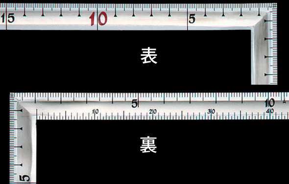 曲尺高級角厚 シルバー 50cm裏面角目 匠甚五郎 JIS 10839 かねじゃく