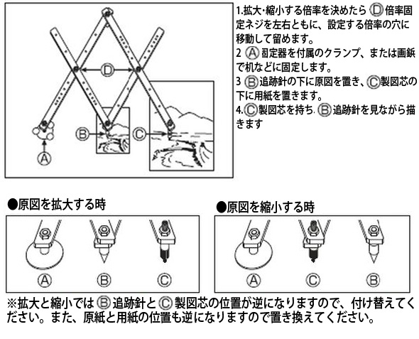 伸縮自在器 アルミ製 5倍 75426 製図 イラスト 絵画 図面 シンワ測定